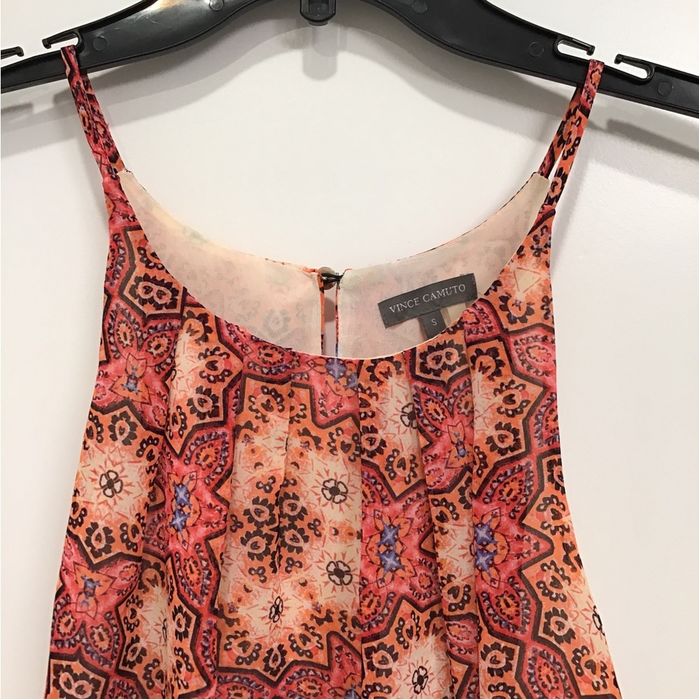 Vince Camuto Women's Orange Patterned Top